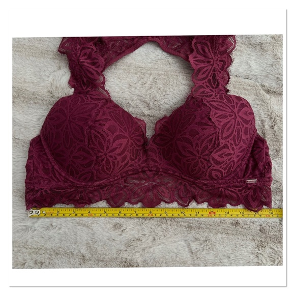 VICTORIA'S SECRET Burgundy Padded Lace Bralette - Picture 6 of 9
